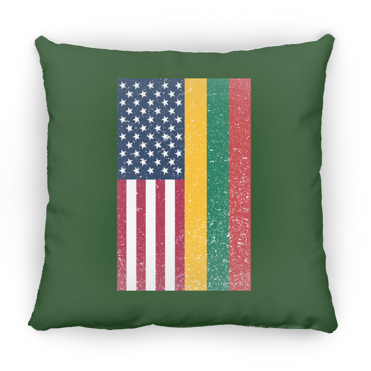 USA Lithuania Flag - Large Square Pillow - Lithuania Strong