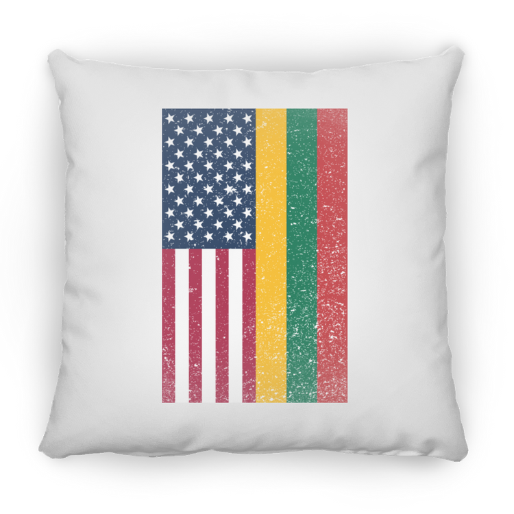 USA Lithuania Flag - Large Square Pillow - Lithuania Strong