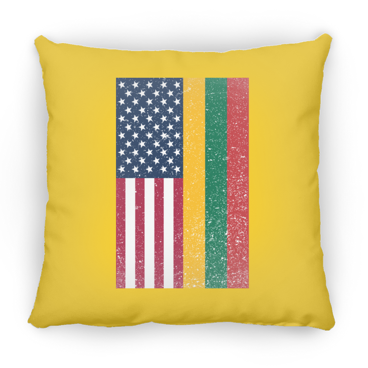 USA Lithuania Flag - Large Square Pillow - Lithuania Strong