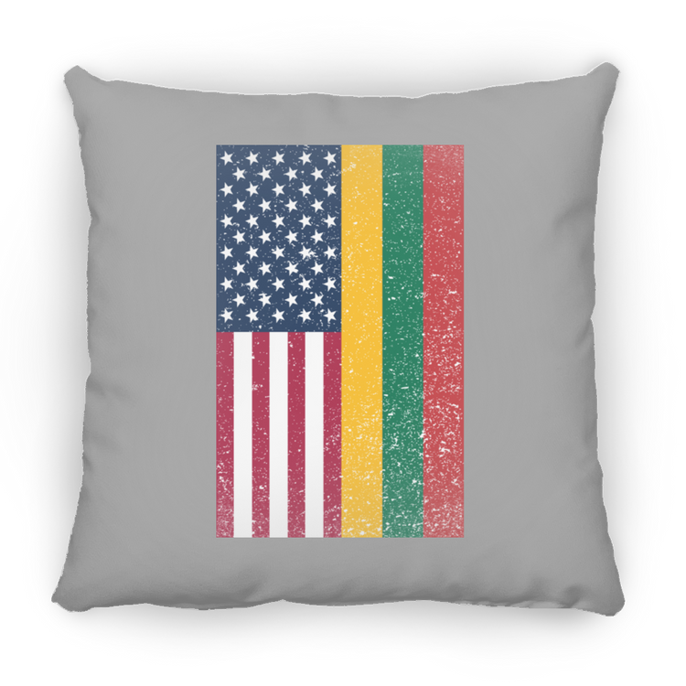 USA Lithuania Flag - Large Square Pillow - Lithuania Strong