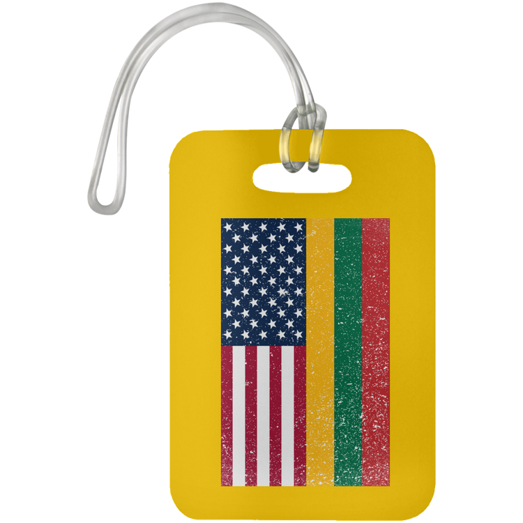 USA Lithuania Flag - Luggage Bag Tag - Lithuania Strong