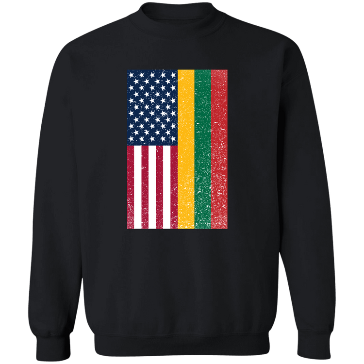USA Lithuania Flag - MenWomen Unisex Comfort Crewneck Pullover Sweatshirt - Lithuania Strong