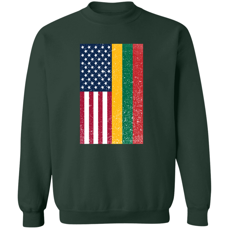 USA Lithuania Flag - MenWomen Unisex Comfort Crewneck Pullover Sweatshirt - Lithuania Strong