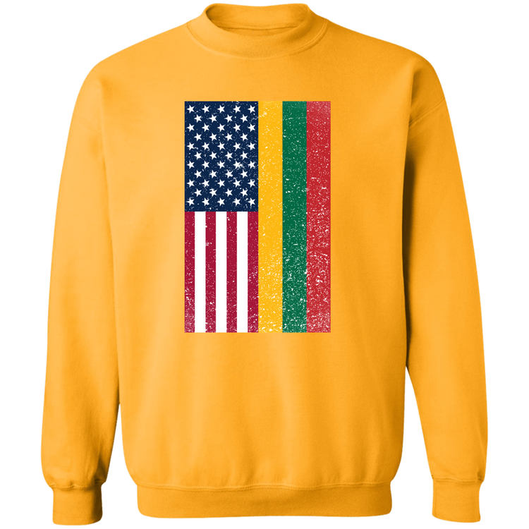 USA Lithuania Flag - MenWomen Unisex Comfort Crewneck Pullover Sweatshirt - Lithuania Strong