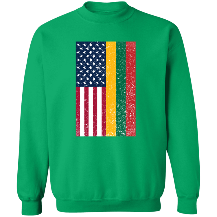 USA Lithuania Flag - MenWomen Unisex Comfort Crewneck Pullover Sweatshirt - Lithuania Strong
