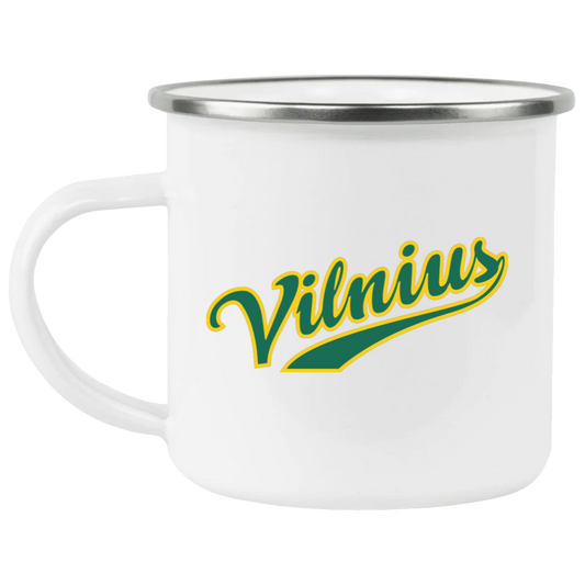 Vilnius - 12 oz. Enamel Camping Mug - Lithuania Strong