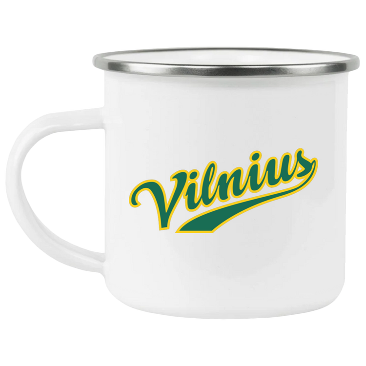 Vilnius - 12 oz. Enamel Camping Mug - Lithuania Strong