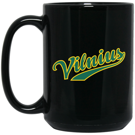 Vilnius - 15 oz. Black Ceramic Mug - Lithuania Strong