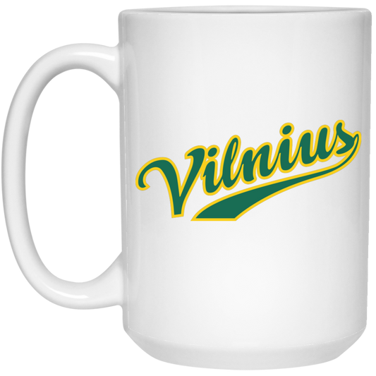 Vilnius - 15 oz. White Ceramic Mug - Lithuania Strong