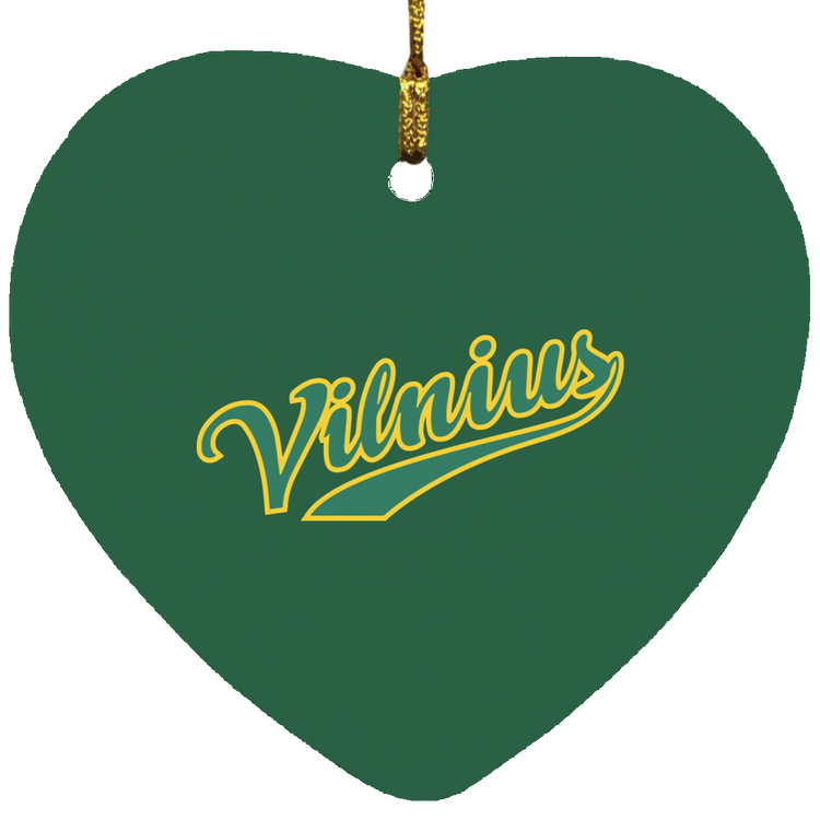 Vilnius - MDF Heart Ornament - Lithuania Strong