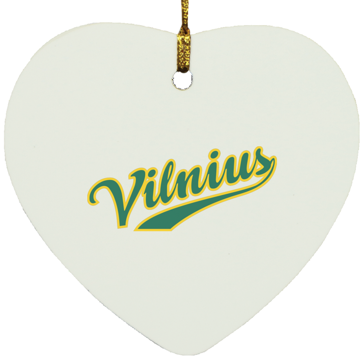 Vilnius - MDF Heart Ornament - Lithuania Strong