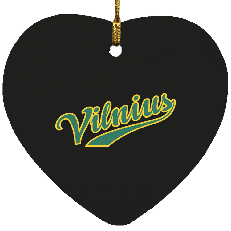 Vilnius - MDF Heart Ornament - Lithuania Strong