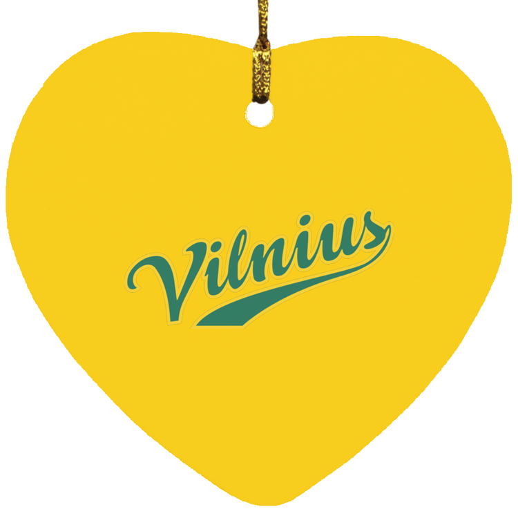 Vilnius - MDF Heart Ornament - Lithuania Strong