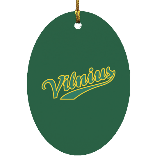 Vilnius - MDF Oval Ornament - Lithuania Strong