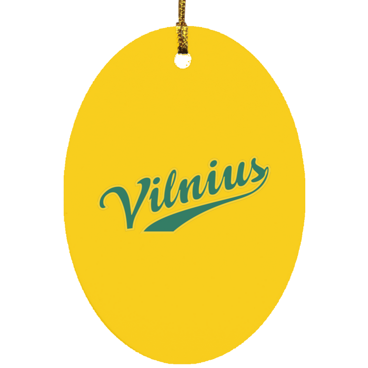 Vilnius - MDF Oval Ornament - Lithuania Strong