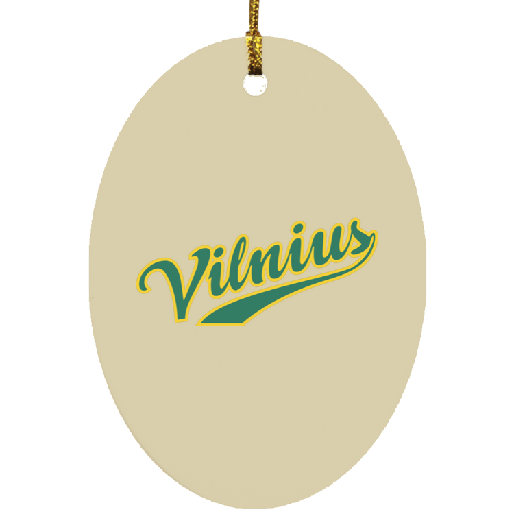 Vilnius - MDF Oval Ornament - Lithuania Strong