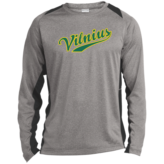 Vilnius - Mens Long Sleeve Colorblock Activewear Performance T - Lithuania Strong
