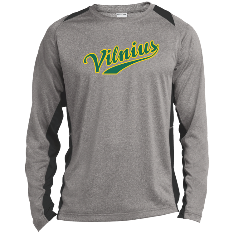 Vilnius - Mens Long Sleeve Colorblock Activewear Performance T - Lithuania Strong