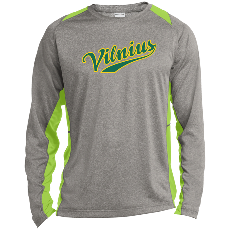 Vilnius - Mens Long Sleeve Colorblock Activewear Performance T - Lithuania Strong