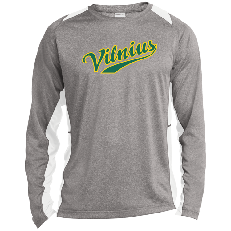 Vilnius - Mens Long Sleeve Colorblock Activewear Performance T - Lithuania Strong