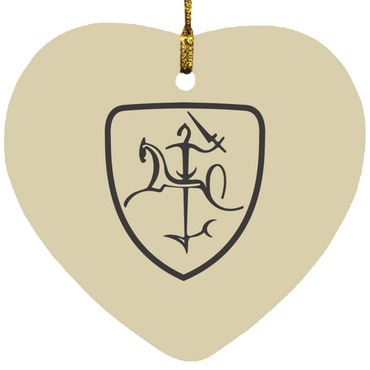 Vytis - MDF Heart Ornament - Lithuania Strong