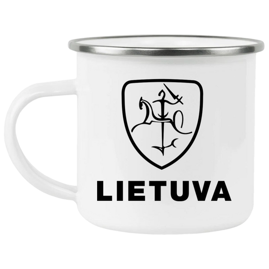 Vytis Lietuva - 12 oz. Enamel Camping Mug - Lithuania Strong