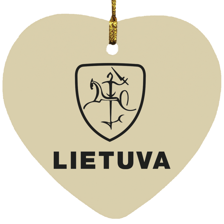 Vytis Lietuva - MDF Heart Ornament - Lithuania Strong