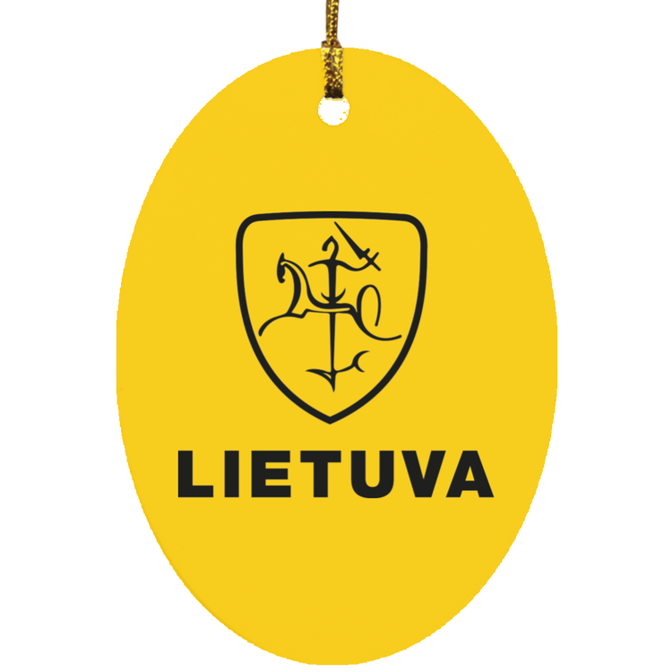 Vytis Lietuva - MDF Oval Ornament - Lithuania Strong