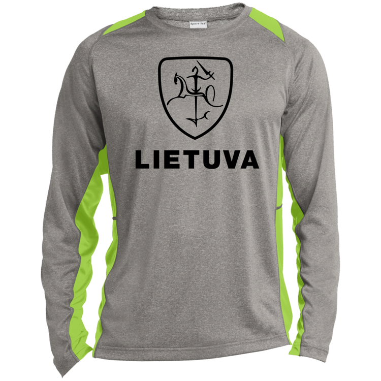 Vytis Lietuva - Mens Long Sleeve Colorblock Activewear Performance T - Lithuania Strong