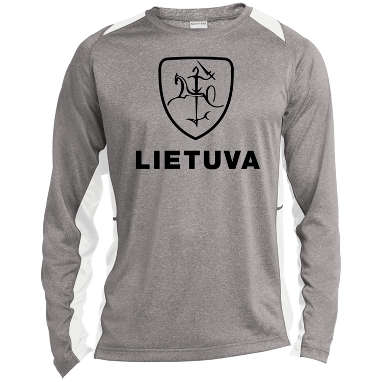 Vytis Lietuva - Mens Long Sleeve Colorblock Activewear Performance T - Lithuania Strong