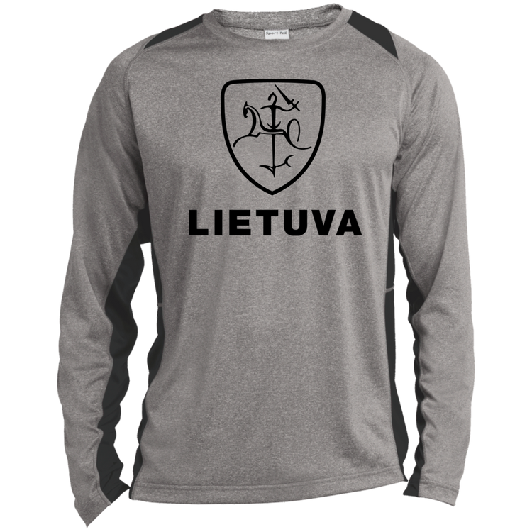 Vytis Lietuva - Mens Long Sleeve Colorblock Activewear Performance T - Lithuania Strong
