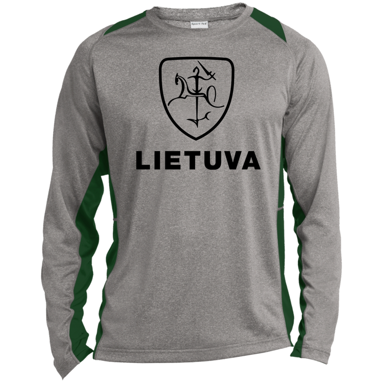 Vytis Lietuva - Mens Long Sleeve Colorblock Activewear Performance T - Lithuania Strong