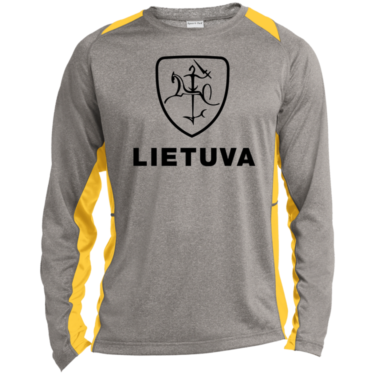Vytis Lietuva - Mens Long Sleeve Colorblock Activewear Performance T - Lithuania Strong