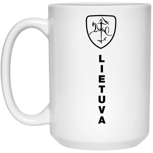 Vytis Shield Lietuva - 15 oz. White Ceramic Mug - Lithuania Strong