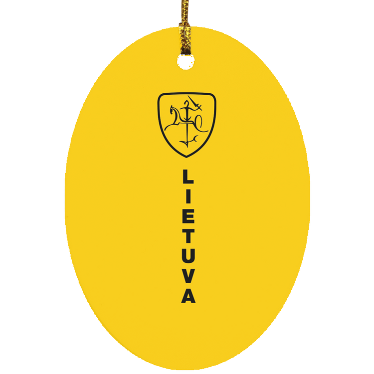 Vytis Shield Lietuva - MDF Oval Ornament - Lithuania Strong