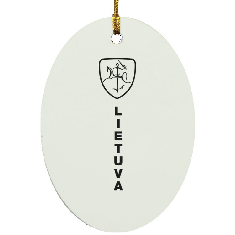 Vytis Shield Lietuva - MDF Oval Ornament - Lithuania Strong