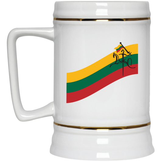 Vytis Swoosh - 22 oz. Ceramic Stein - Lithuania Strong