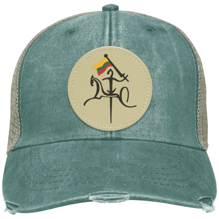 Vytis With Lithuanian Flag - Distressed Ollie Cap - Circle Patch - Lithuania Strong