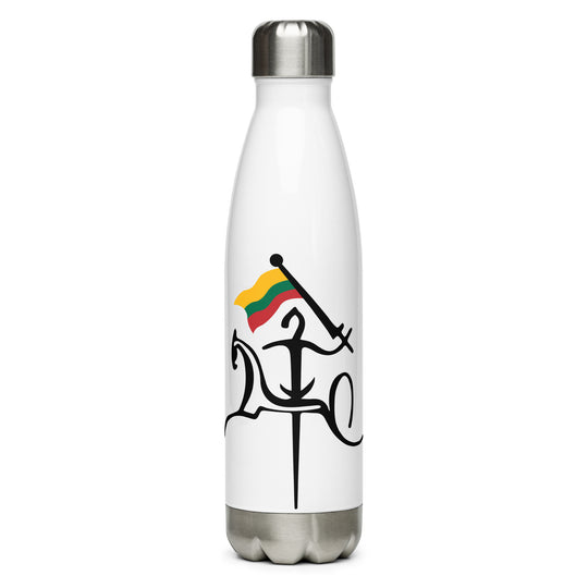 Vytis with Flag - 17 oz Stainless Steel Water Bottle - Lithuania Strong