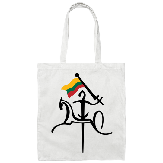 Vytis with Flag - Canvas Tote Bag - Lithuania Strong