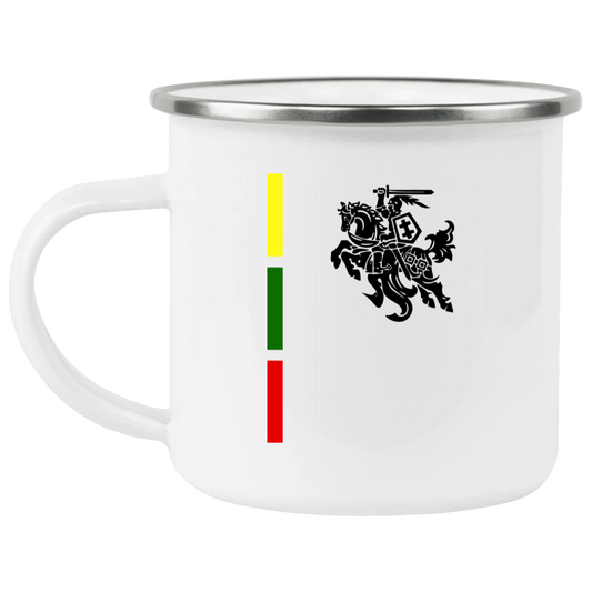 Warrior Vytis - 12 oz. Enamel Camping Mug - Lithuania Strong