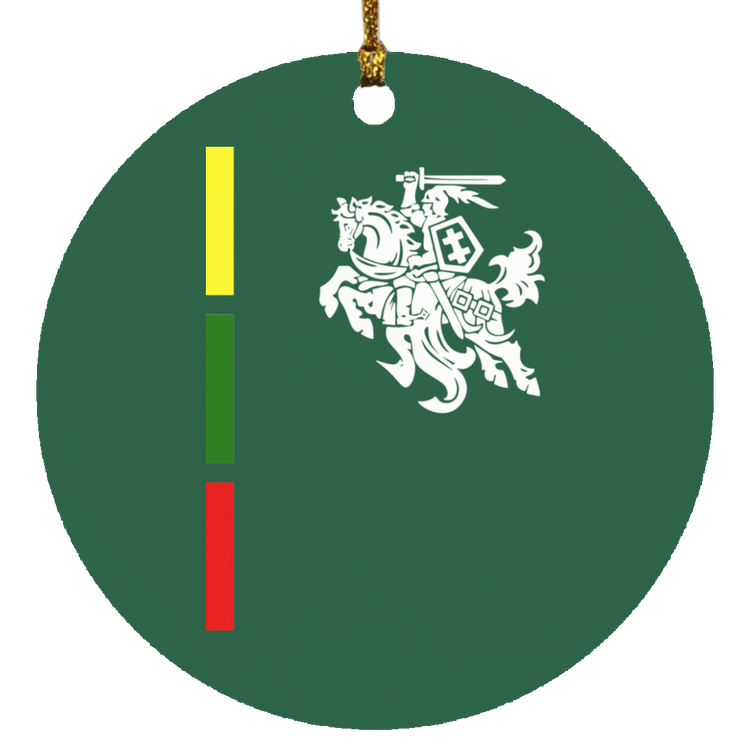 Warrior Vytis - MDF Circle Ornament - Lithuania Strong