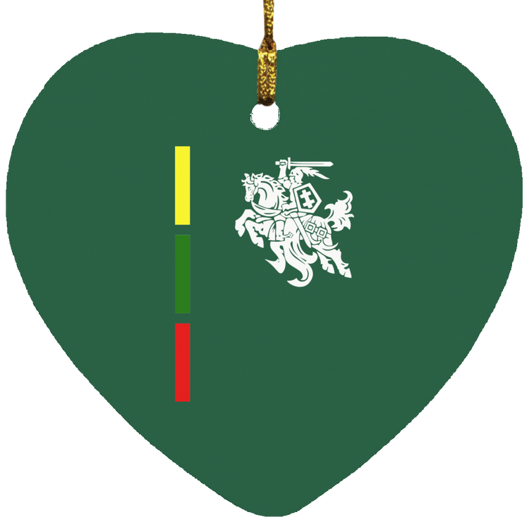 Warrior Vytis - MDF Heart Ornament - Lithuania Strong