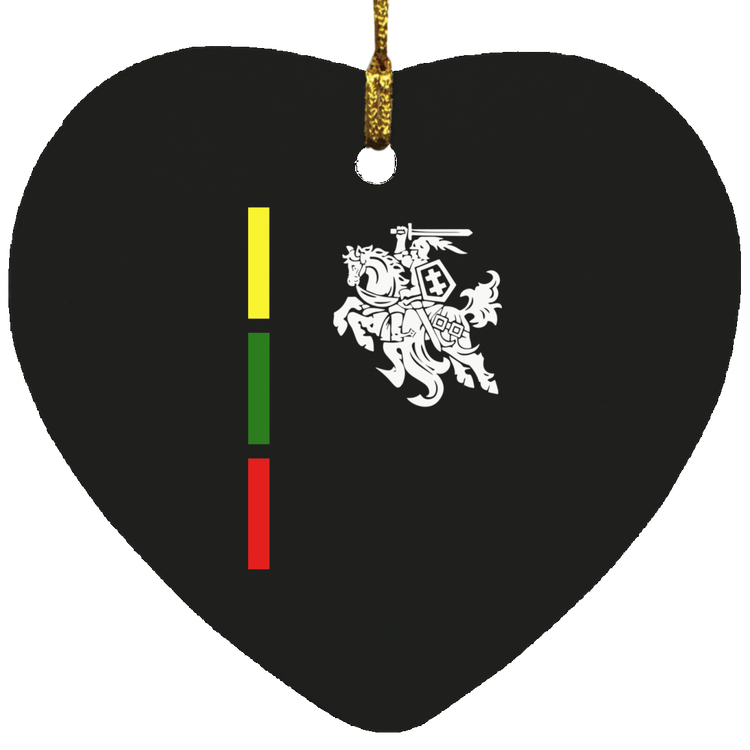 Warrior Vytis - MDF Heart Ornament - Lithuania Strong