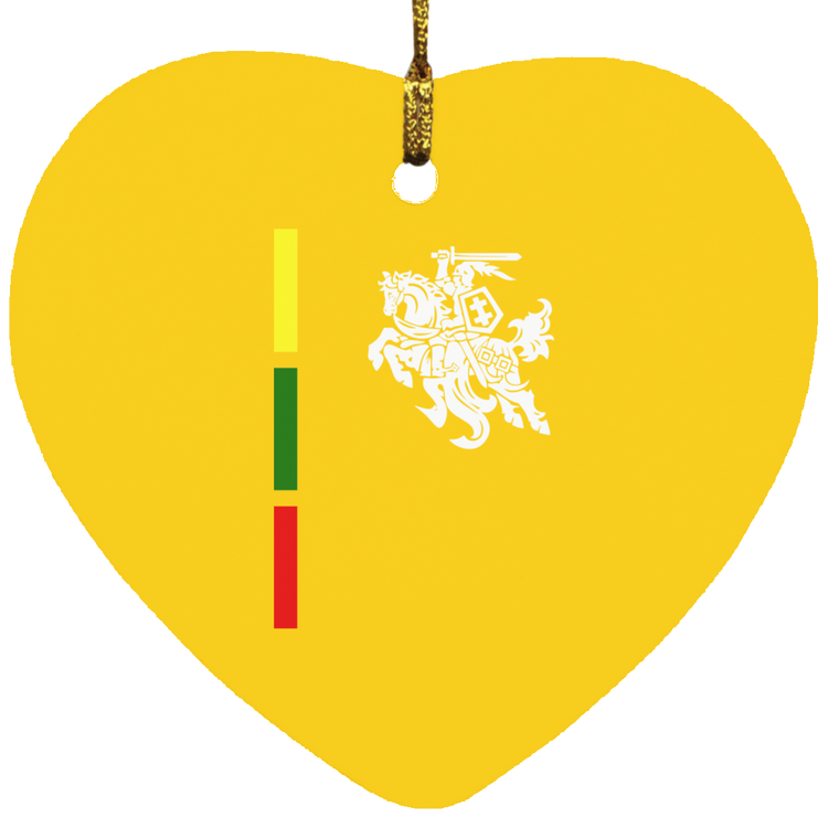 Warrior Vytis - MDF Heart Ornament - Lithuania Strong