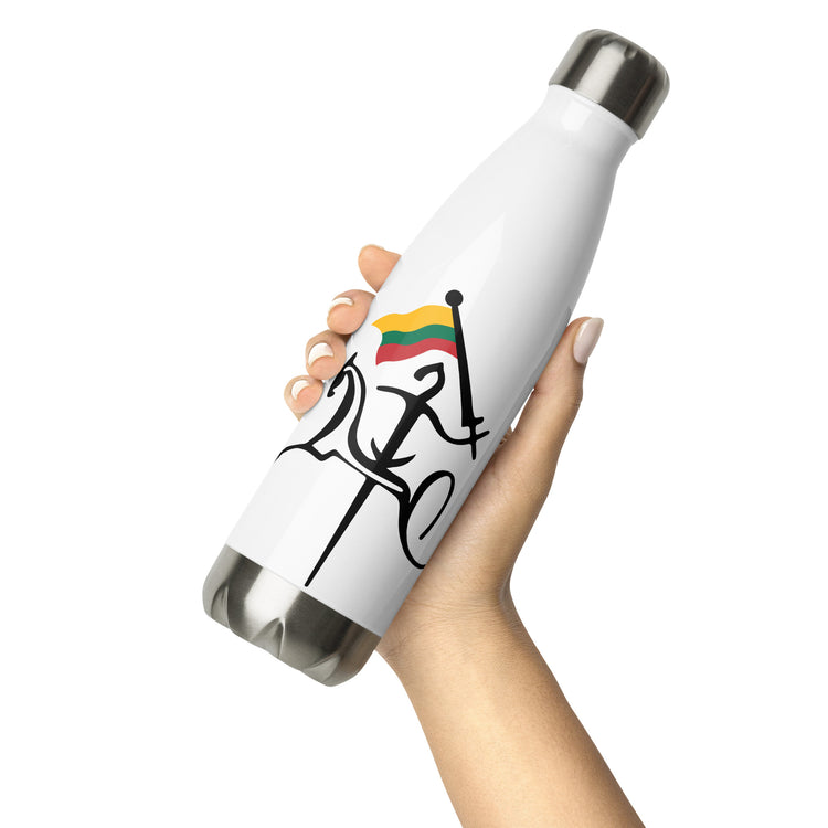 Vytis with Flag - 17 oz Stainless Steel Water Bottle