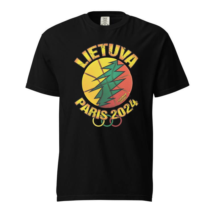 Lietuva Paris 2024 - Europe-Based Men/Women Unisex Soft-Washed Comfort Cotton Short Sleeve T-Shirt