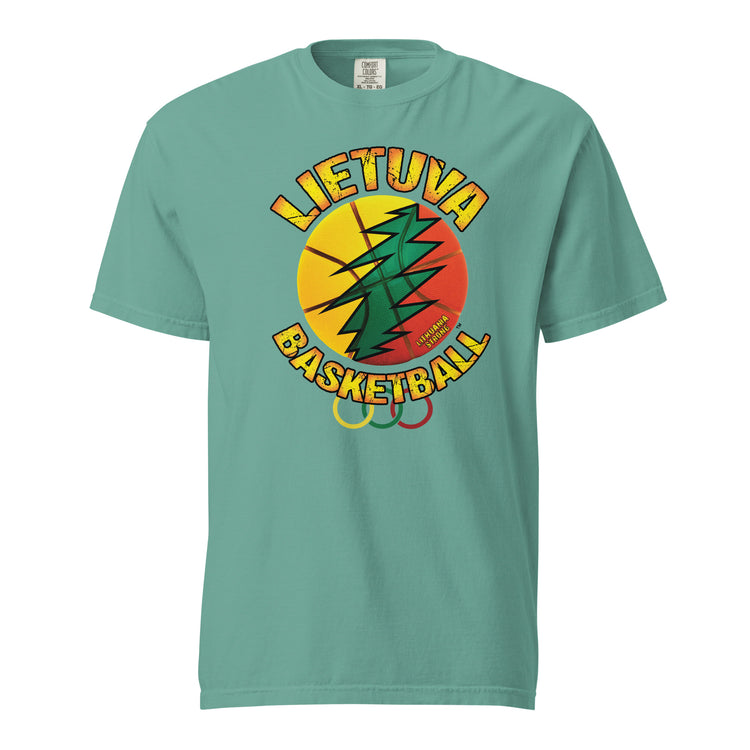 Lietuva Basketball - Europe-Based Men/Women Unisex Soft-Washed Comfort Cotton Short Sleeve T-Shirt