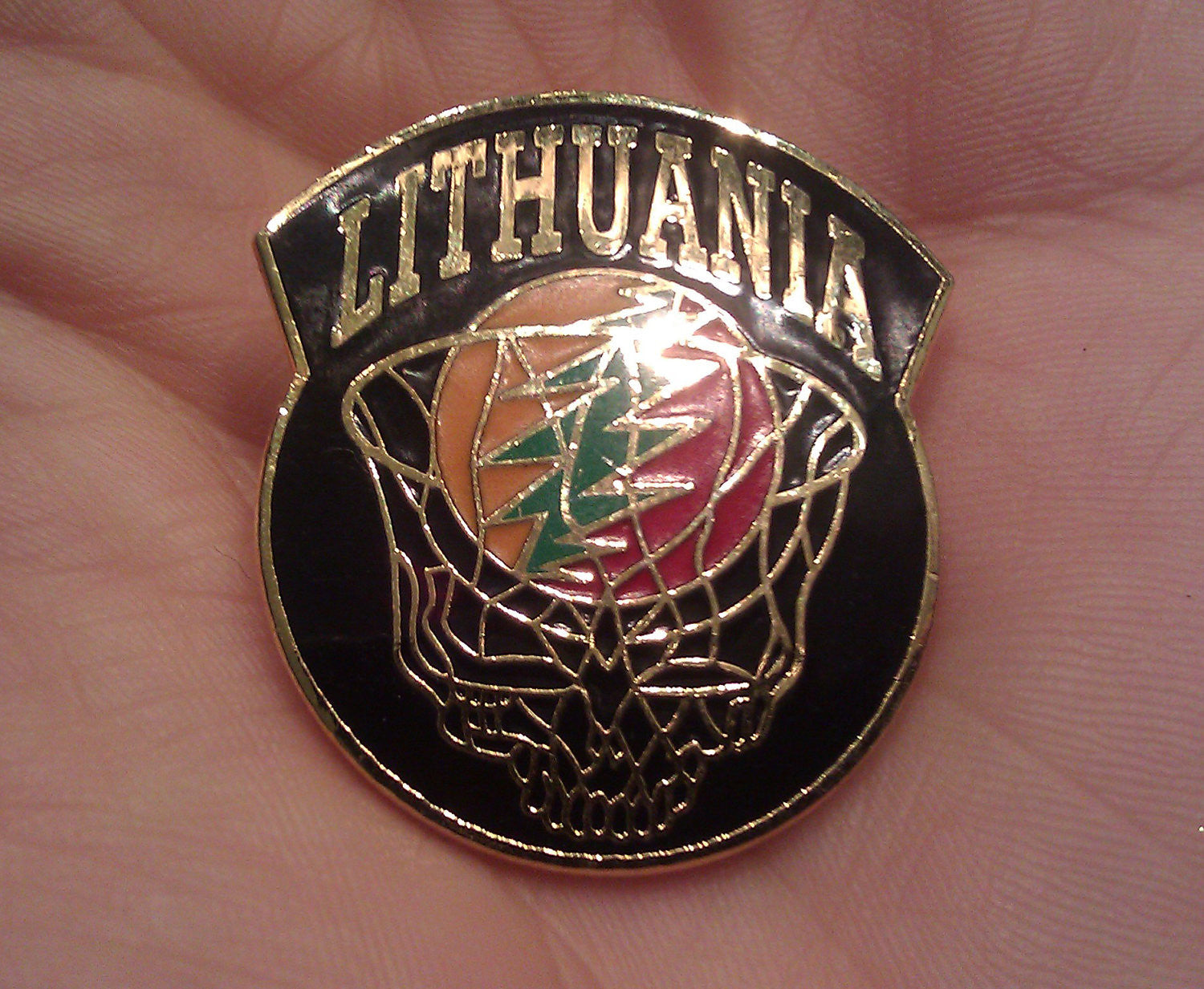 96 Olympics Pin Lithuania Basketball Grateful Dead Inspired - Lithuania Strong
